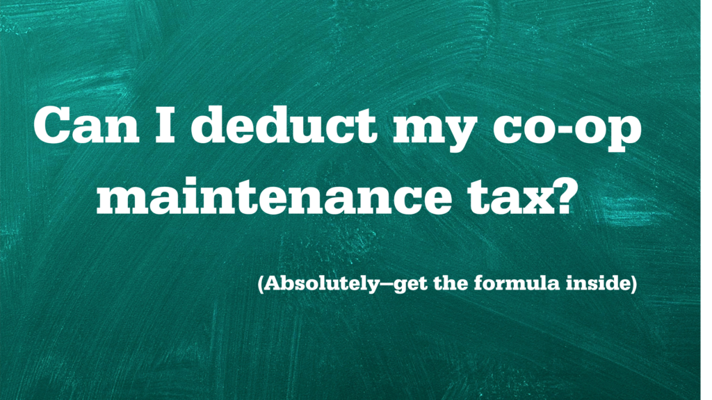 Are Co-Op Maintenance Fees Tax-Deductible?